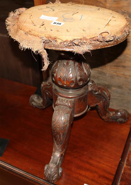 Carved piano stool